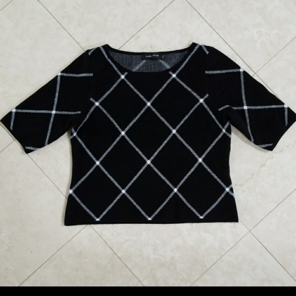 Ivanka Trump Black and White Top Size S/M - Picture 1 of 4
